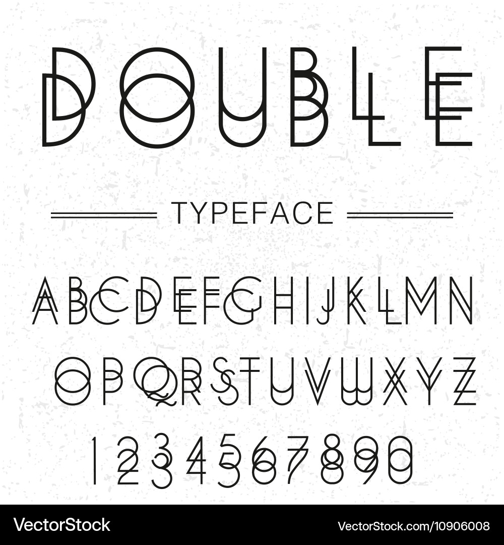 Double typeface font made by doublescript modern vector image