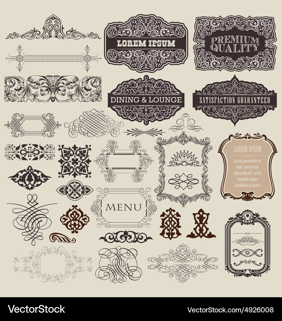 Elegant Border & Line Elements Vector Image