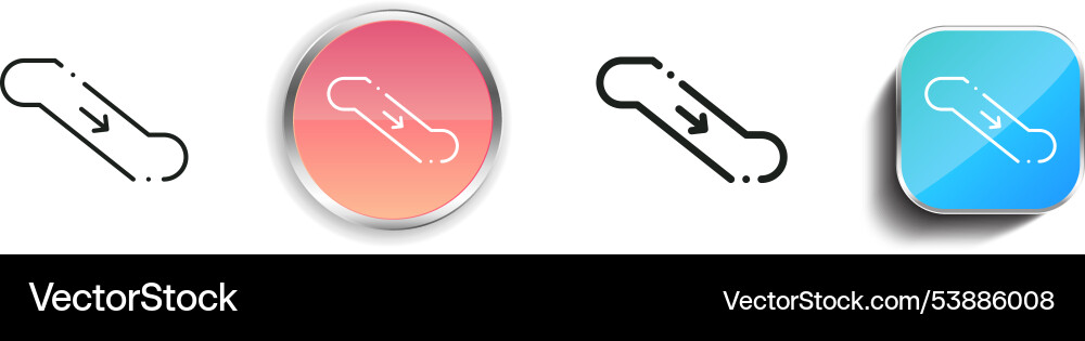 Escalator icon thin linear regular and button Escalator icon thin linear regular and button Vector Image