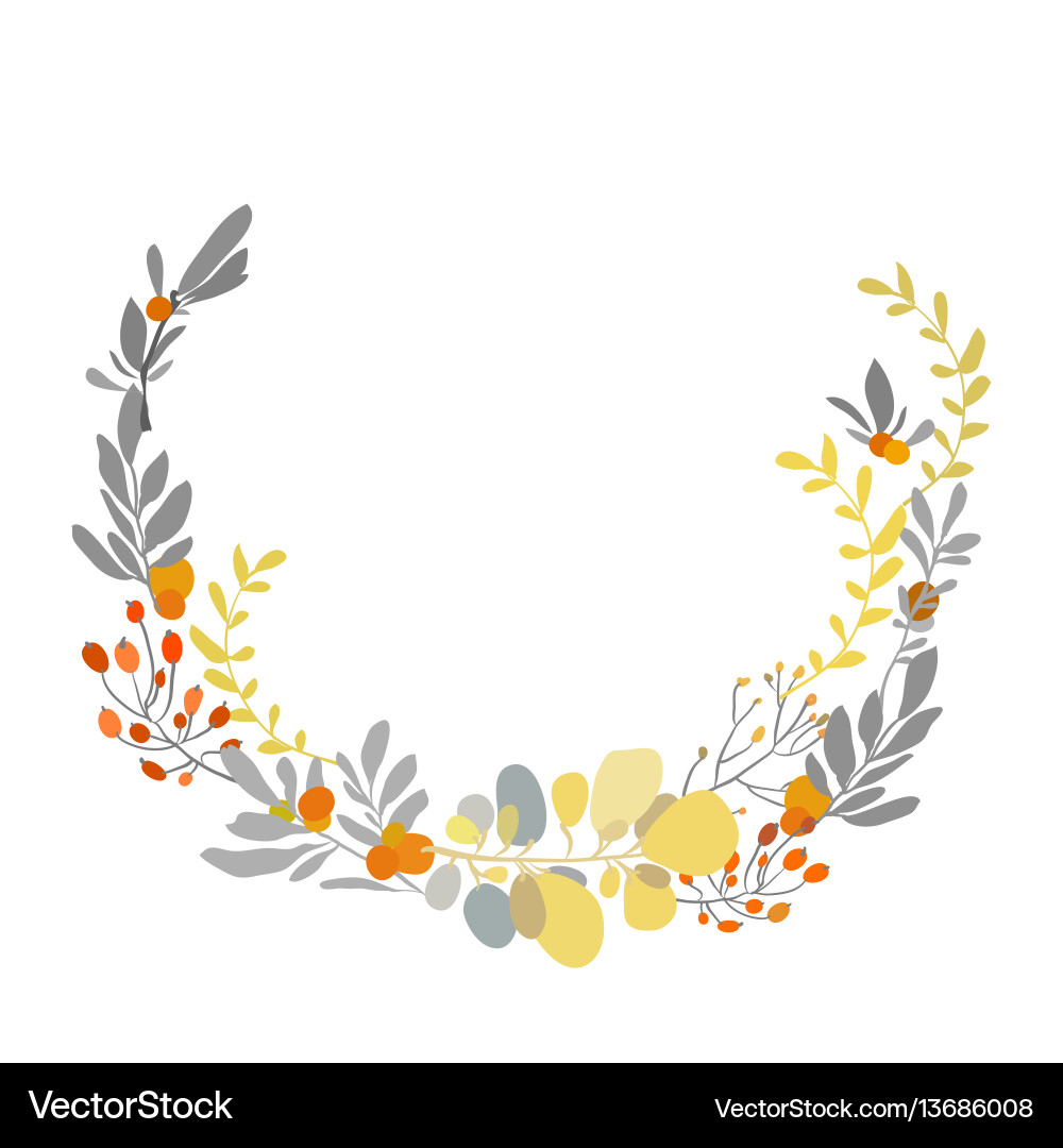 Floral Wreath with Spring Blooms Vector Image