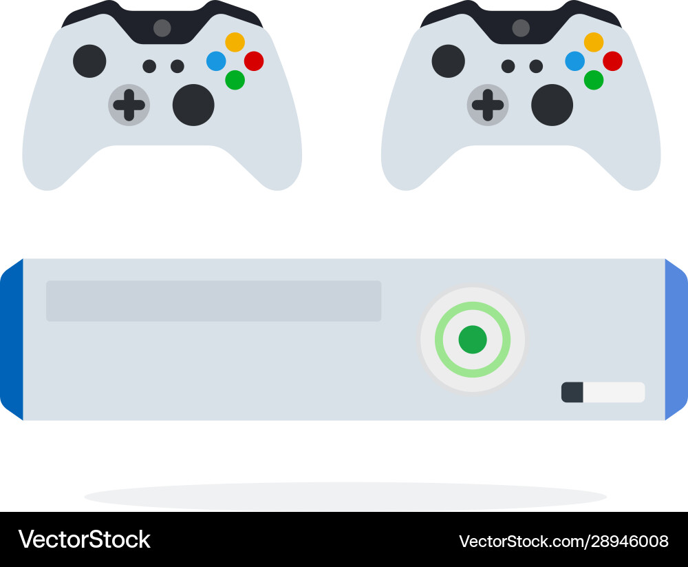 Game console with controllers icon flat isolated Game console with controllers icon flat isolated vector image