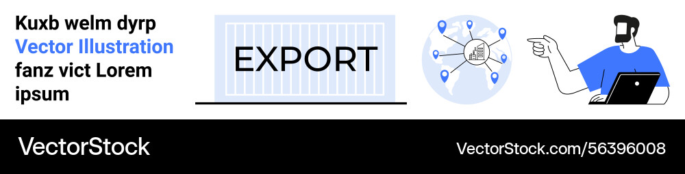 Global export process with container logistics Global export process with container logistics vector image