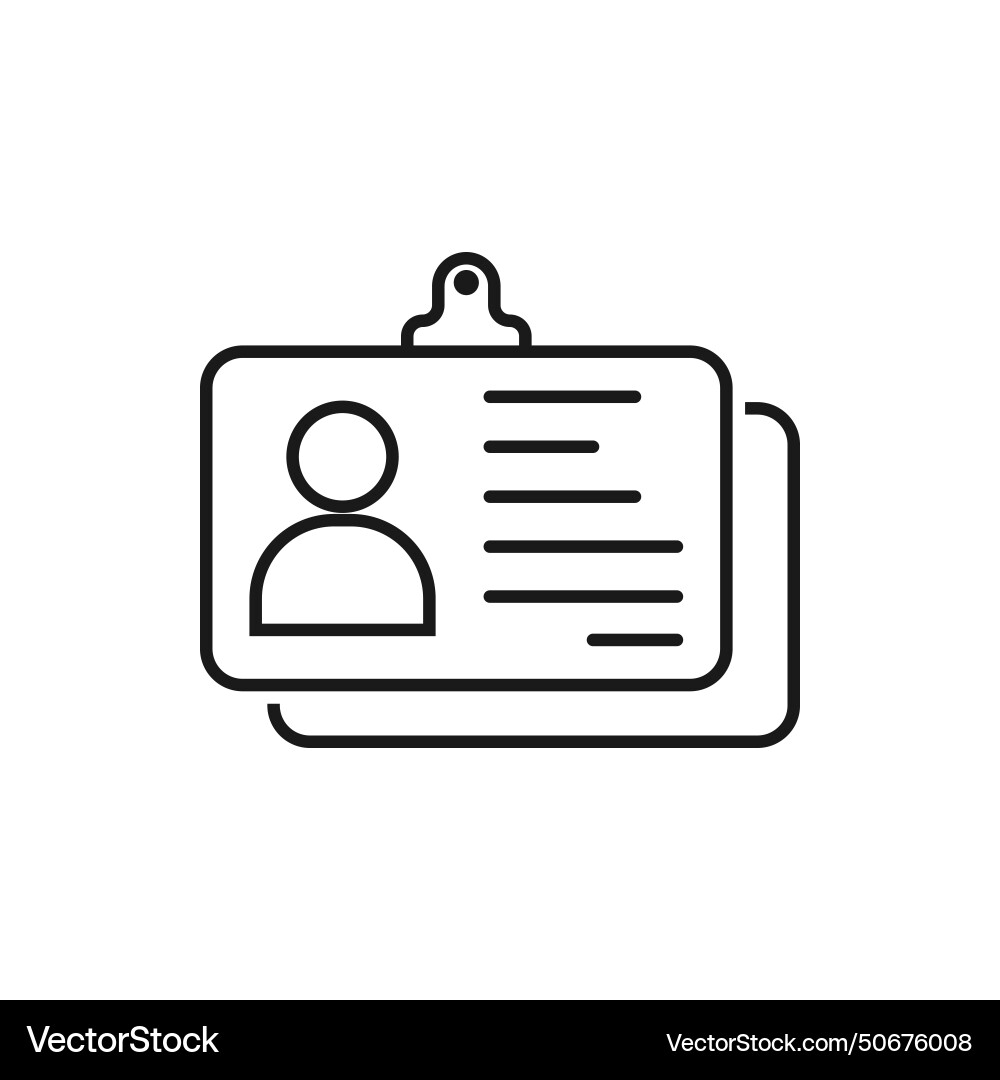 Id-Karte Umriss Symbol lineare Stil Zeichen für mobile Id-Karte Umriss Symbol lineare Stil Zeichen für mobile vektorbild