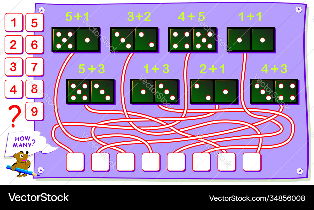 Kids Addition Counting Game Vector Image