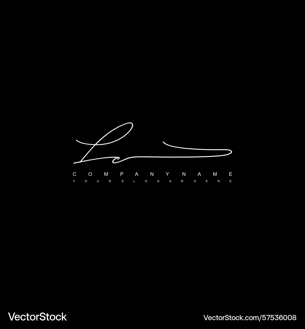 Minimal signature logo design with lc initials Vector Image