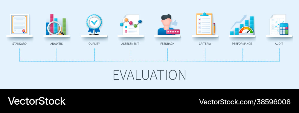 Performance evaluation infographic in 3d style Performance evaluation infographic in 3d style vector image