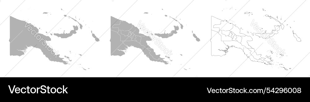 Set of papua new guinea maps with main map vector image