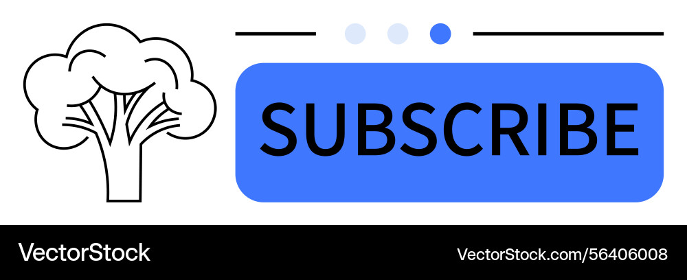 Subscription button with tree icon and minimalist Vector Image