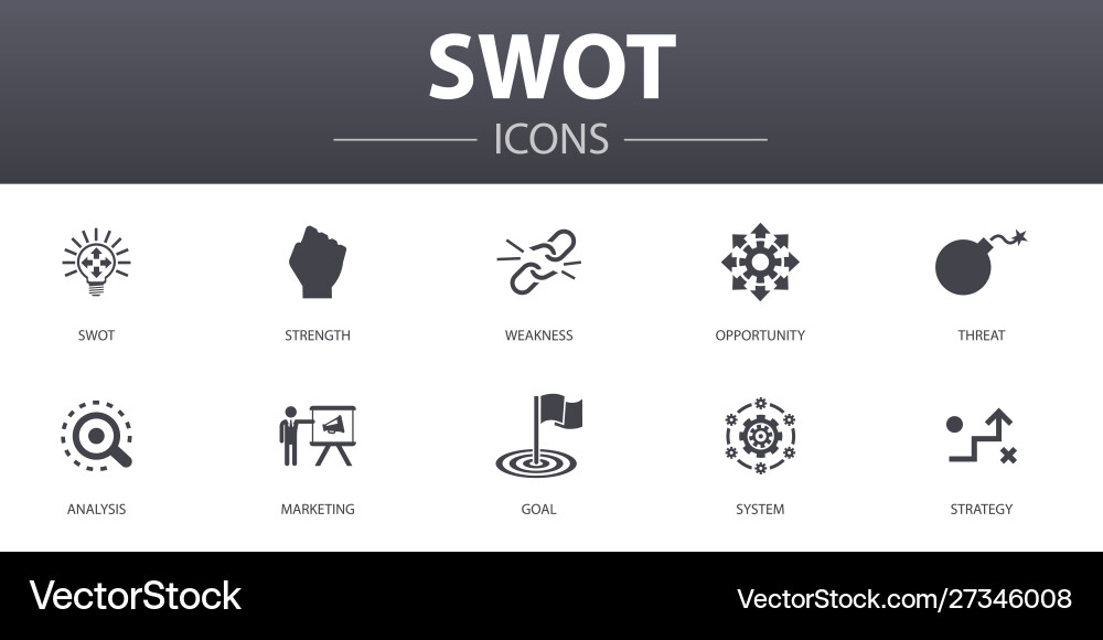 SWOT Analysis Icons - Simple Set vector image