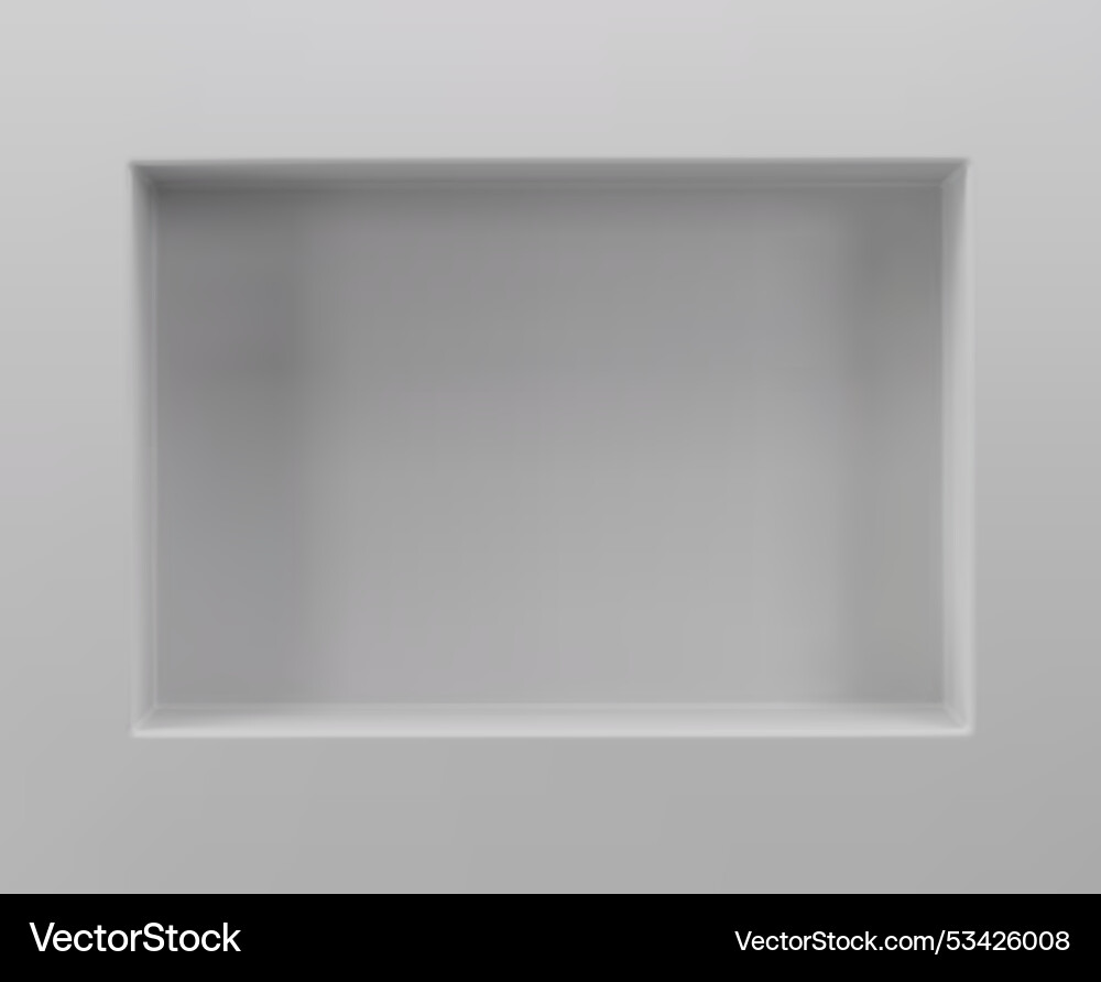 White wall with box shelf empty niche 3d White wall with box shelf empty niche 3d vector image