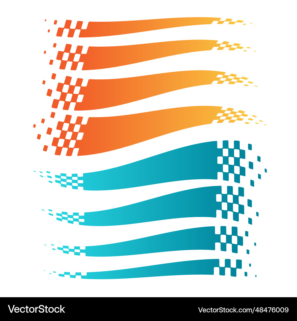 Abstract horizontal race track checkered vector image