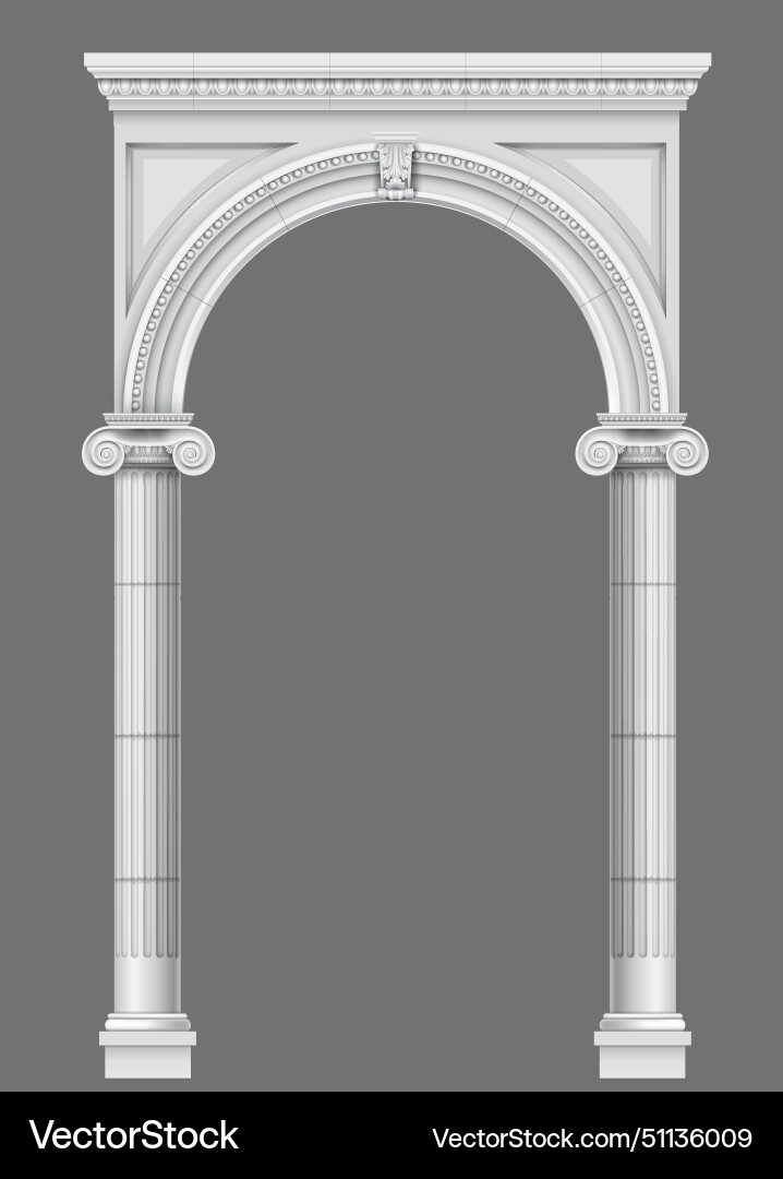 Antique white colonnade with ionic columns Antique white colonnade with ionic columns vector image
