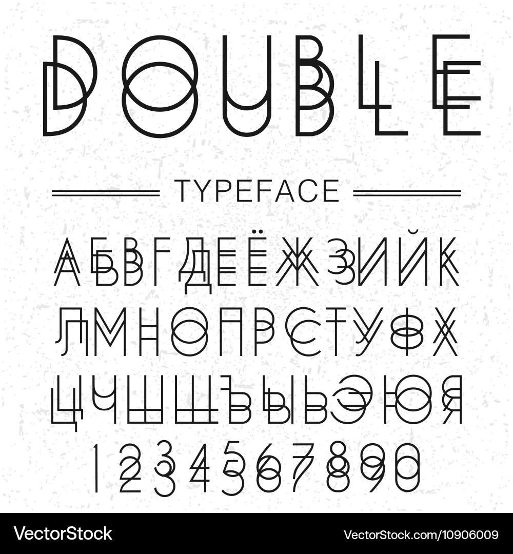 Double typeface font made by doublescript modern vector image