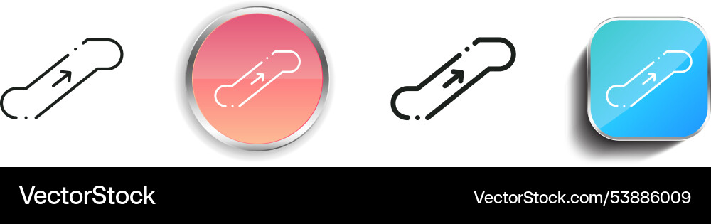 Escalator icon thin linear regular and button vector image