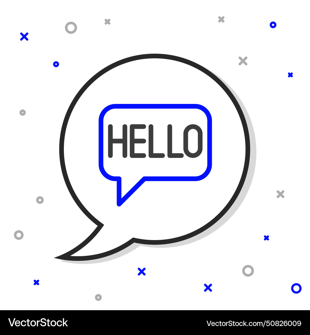 Line hello in different languages icon isolated Line hello in different languages icon isolated vector image