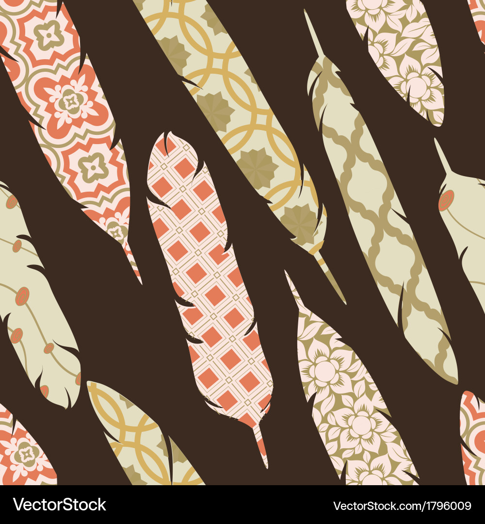 Seamless pattern with patch ornate colorful vector image