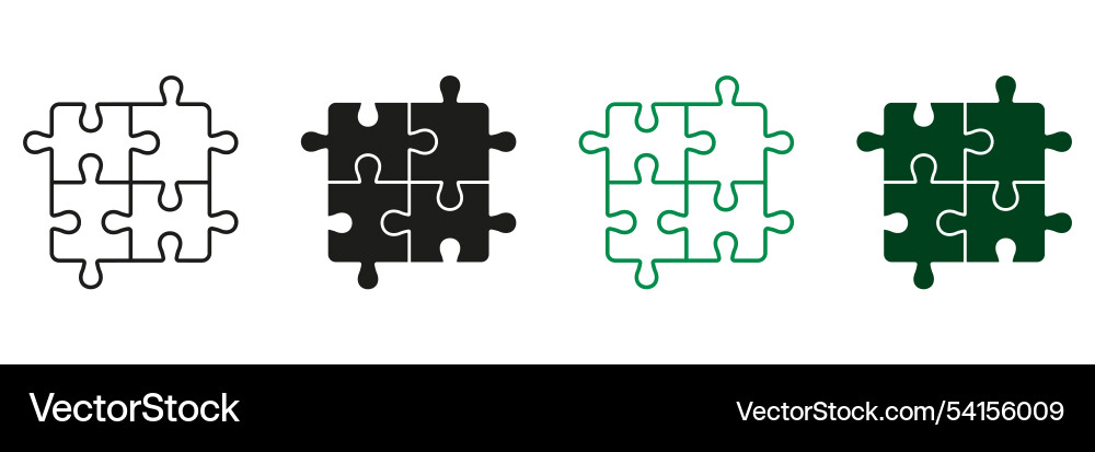 Square puzzle logic game teamwork idea concept Square puzzle logic game teamwork idea concept vector image