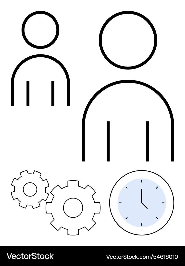 Abstract representation of teamwork and time Abstract representation of teamwork and time vector image