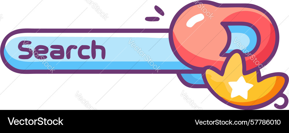 Animated search bar with text design vector image