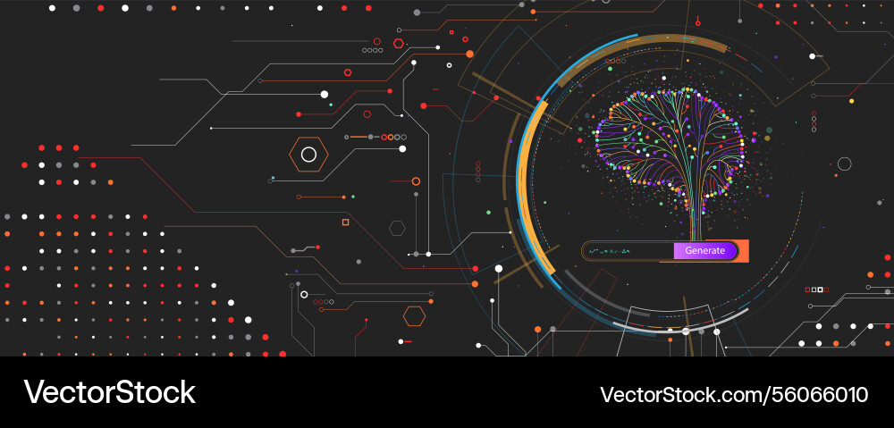 Artificial intelligence concept with prompt field Artificial intelligence concept with prompt field vector image