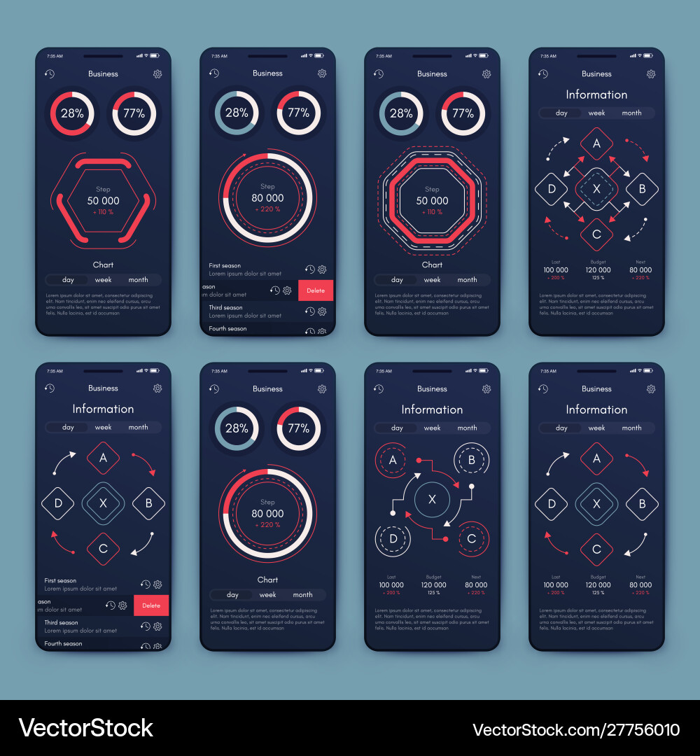 Different ui ux gui screens and flat web icons Different ui ux gui screens and flat web icons vector image