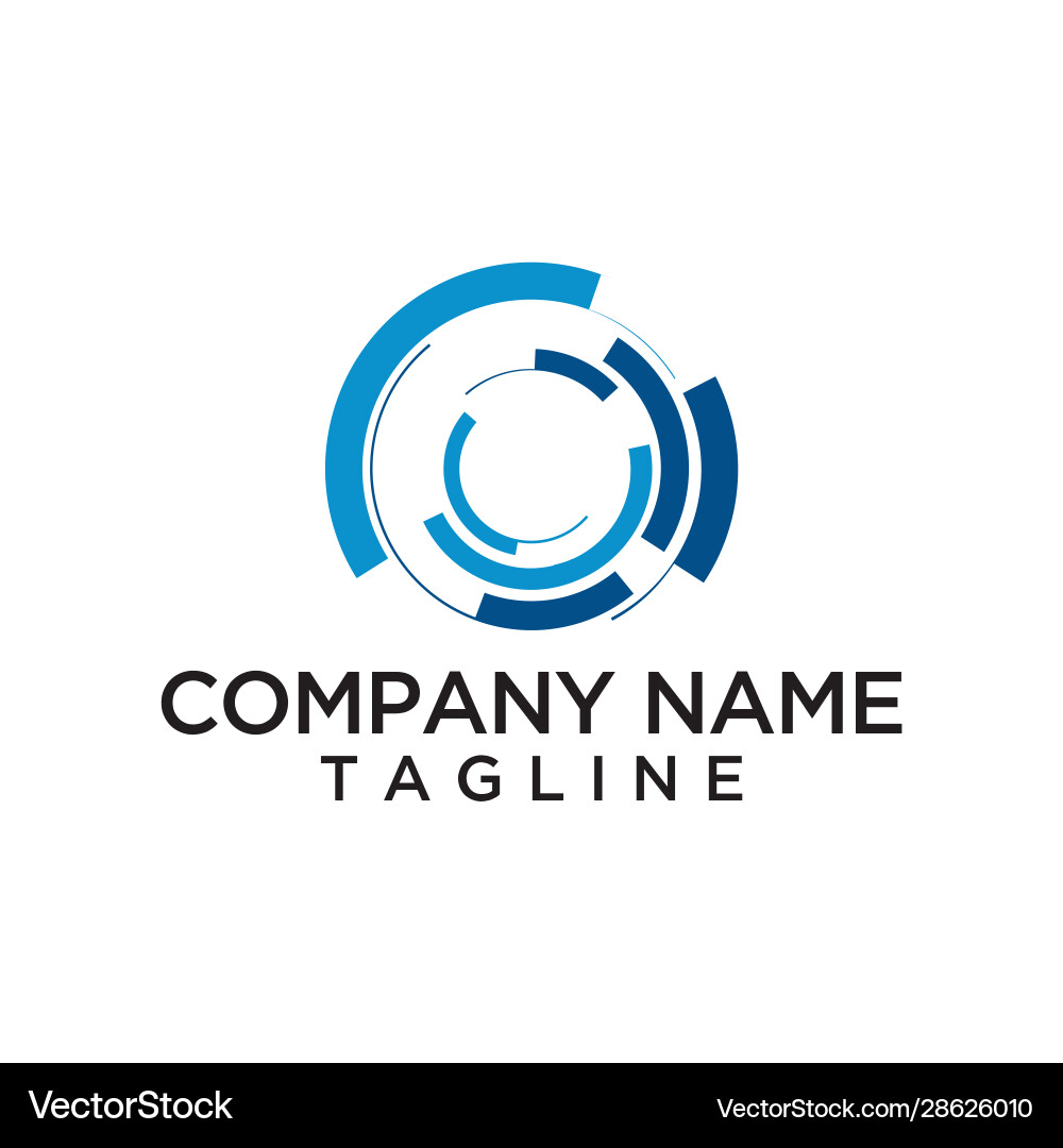 Dynamic Circle Technology Logo Royalty Free Vector Image