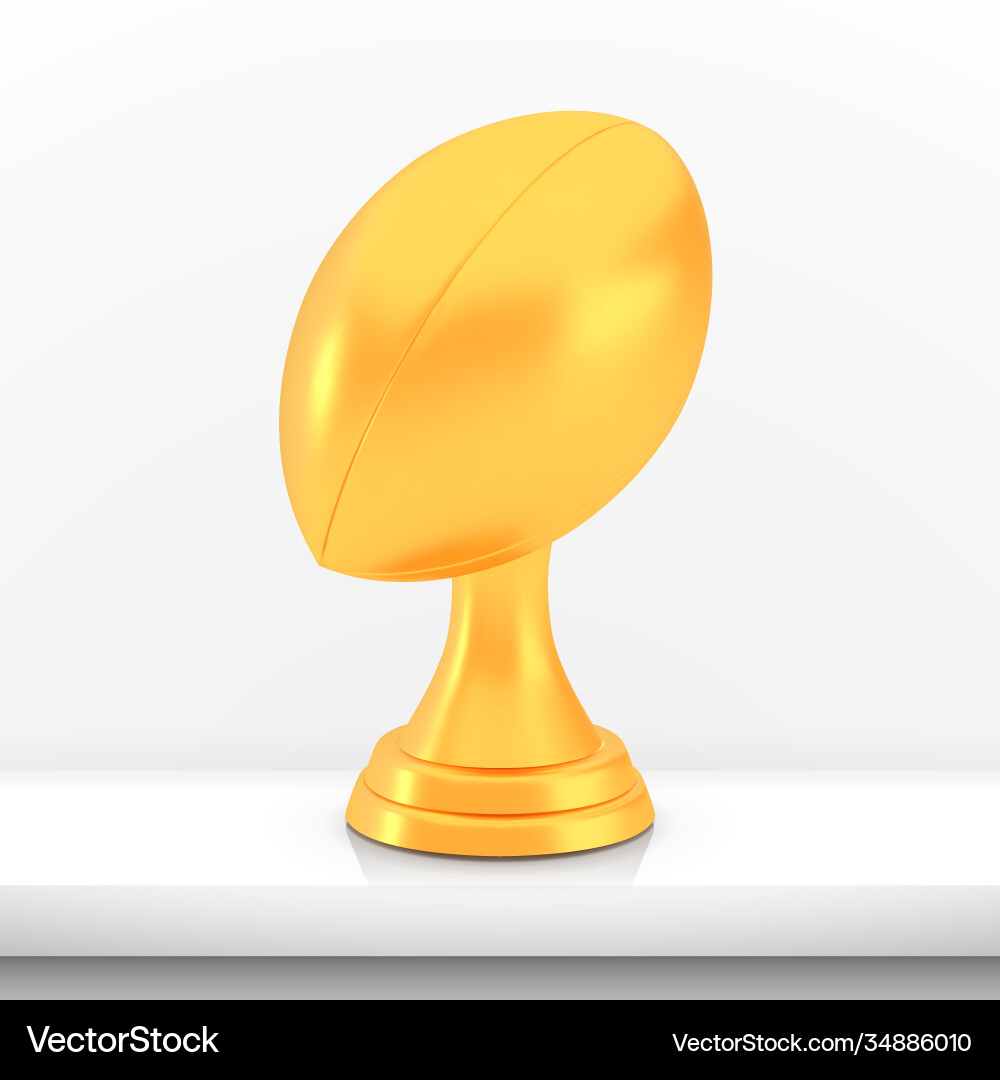Gewinner Rugby Tasse Award goldene Trophäe Logo Gewinner Rugby Tasse Award goldene Trophäe Logo vektorbild