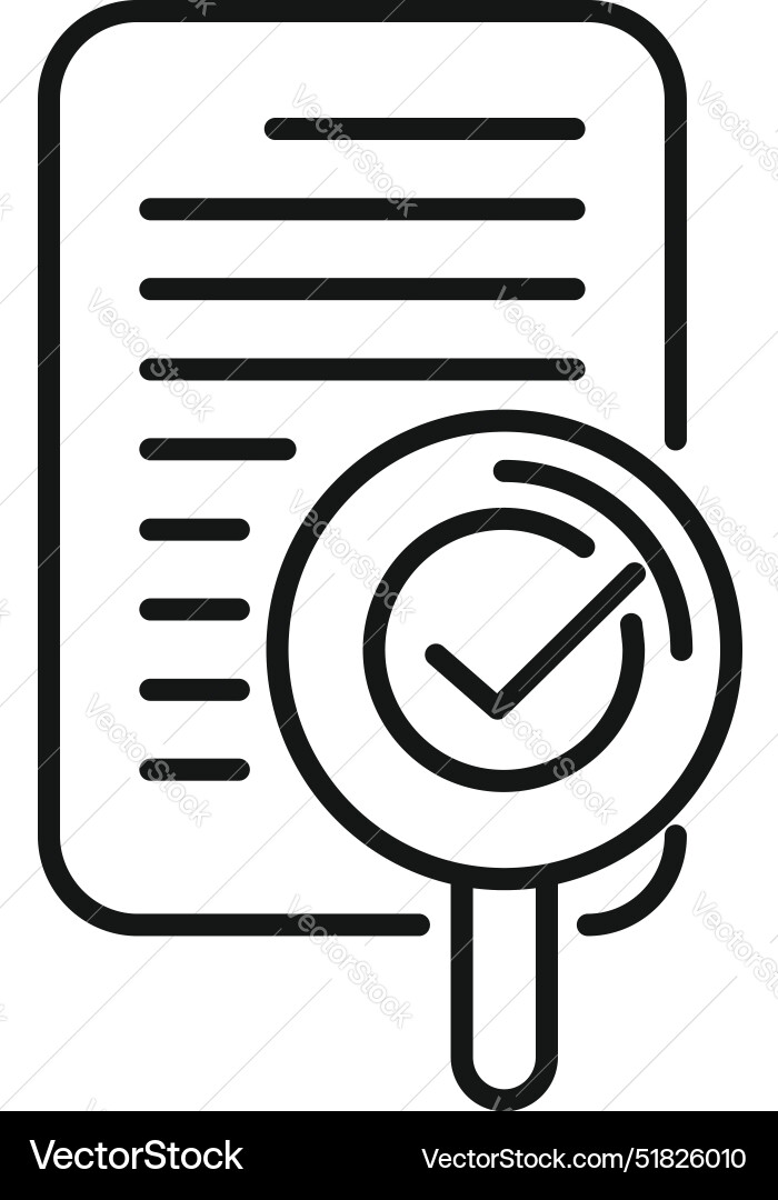 Magnifying glass validating document for quality Magnifying glass validating document for quality vector image