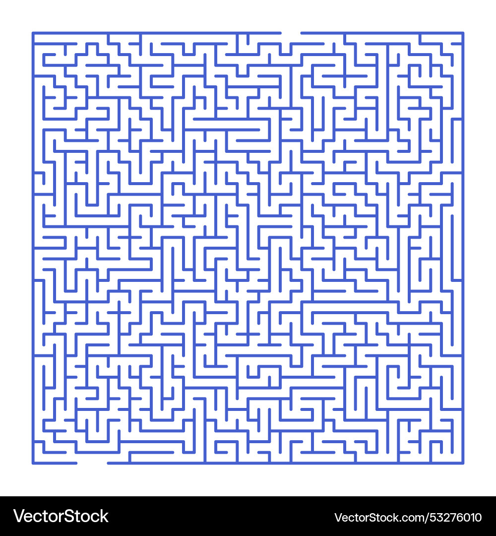 Maze shape design element there is one entrance Maze shape design element there is one entrance vector image