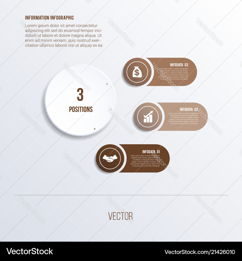 Process chart template for presentation 3 option Process chart template for presentation 3 option vector image