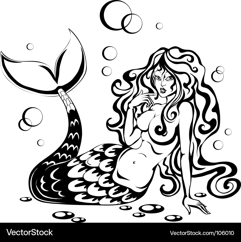 Serene Mermaid Fantasy vector image