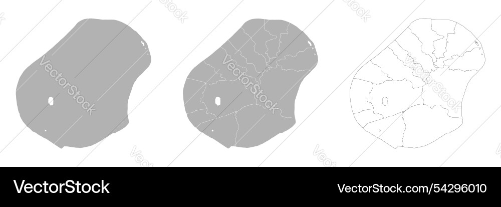 Set of nauru maps with main map and regional Vector Image