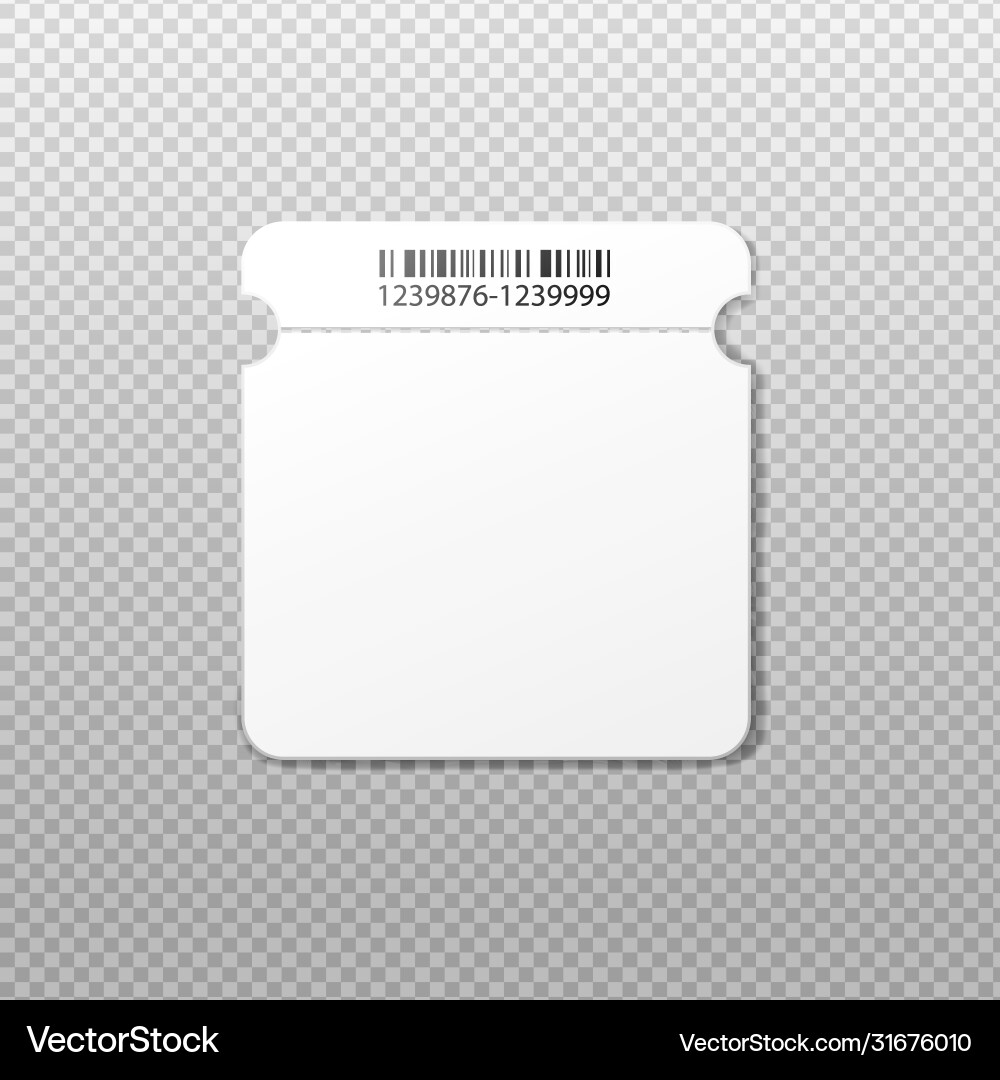 Ticket Stub Template - Rounded Square vector image