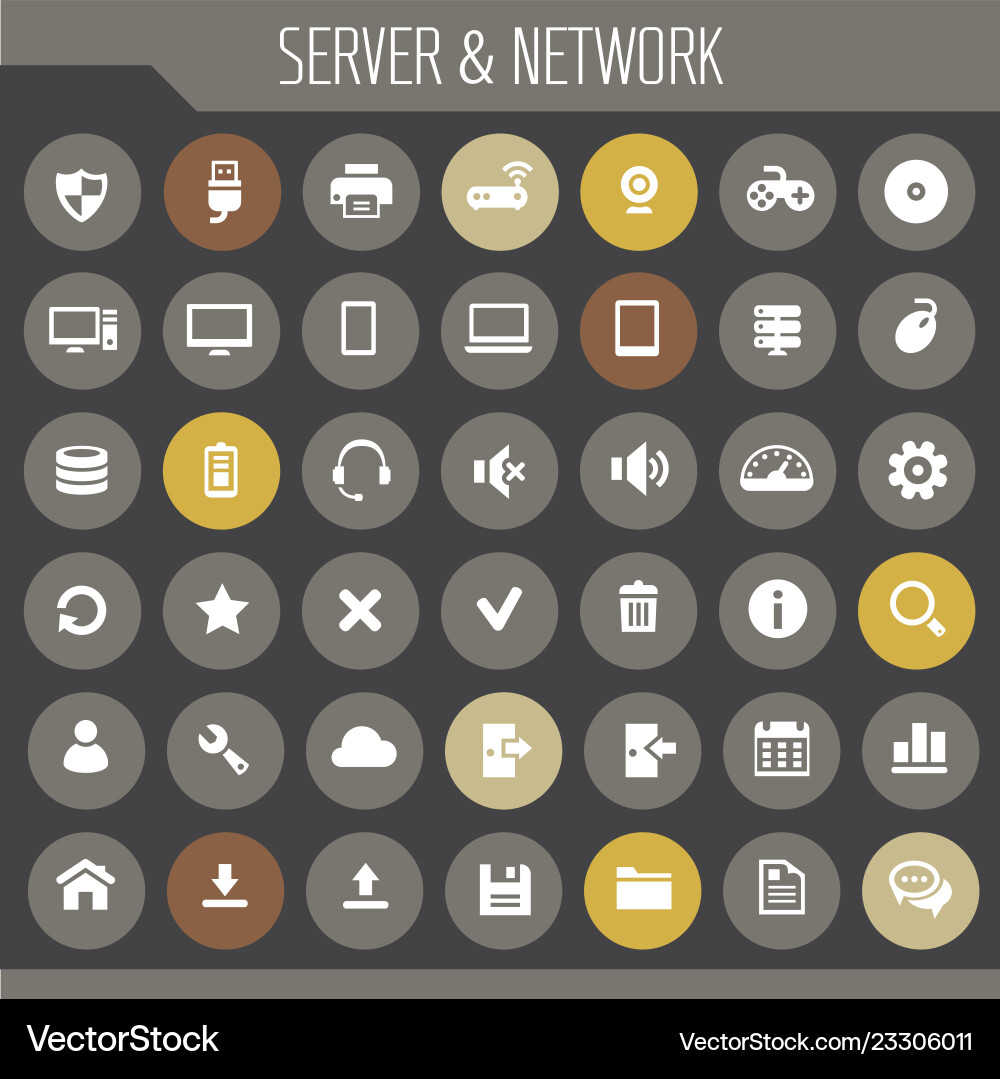 Big computer networks icon set trendy line icons Big computer networks icon set trendy line icons vector image