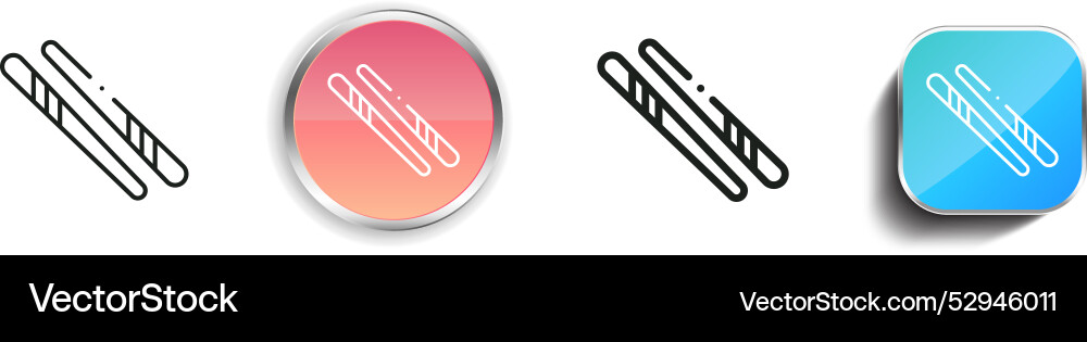 Chopsticks icon thin linear regular and button vector image