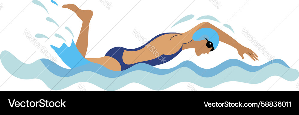 Clean swimmer in pool from above design Vector Image