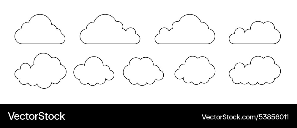 Clouds line art icon databases networking Vector Image