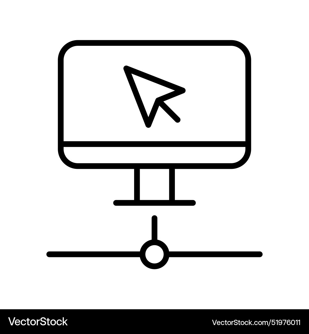 Computer network icon in thin line style graphic vector image