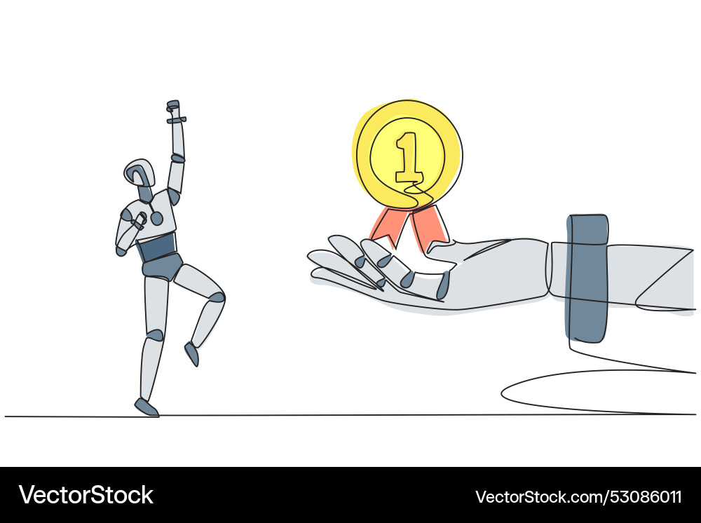 Continuous one line drawing a smart robot Continuous one line drawing a smart robot vector image