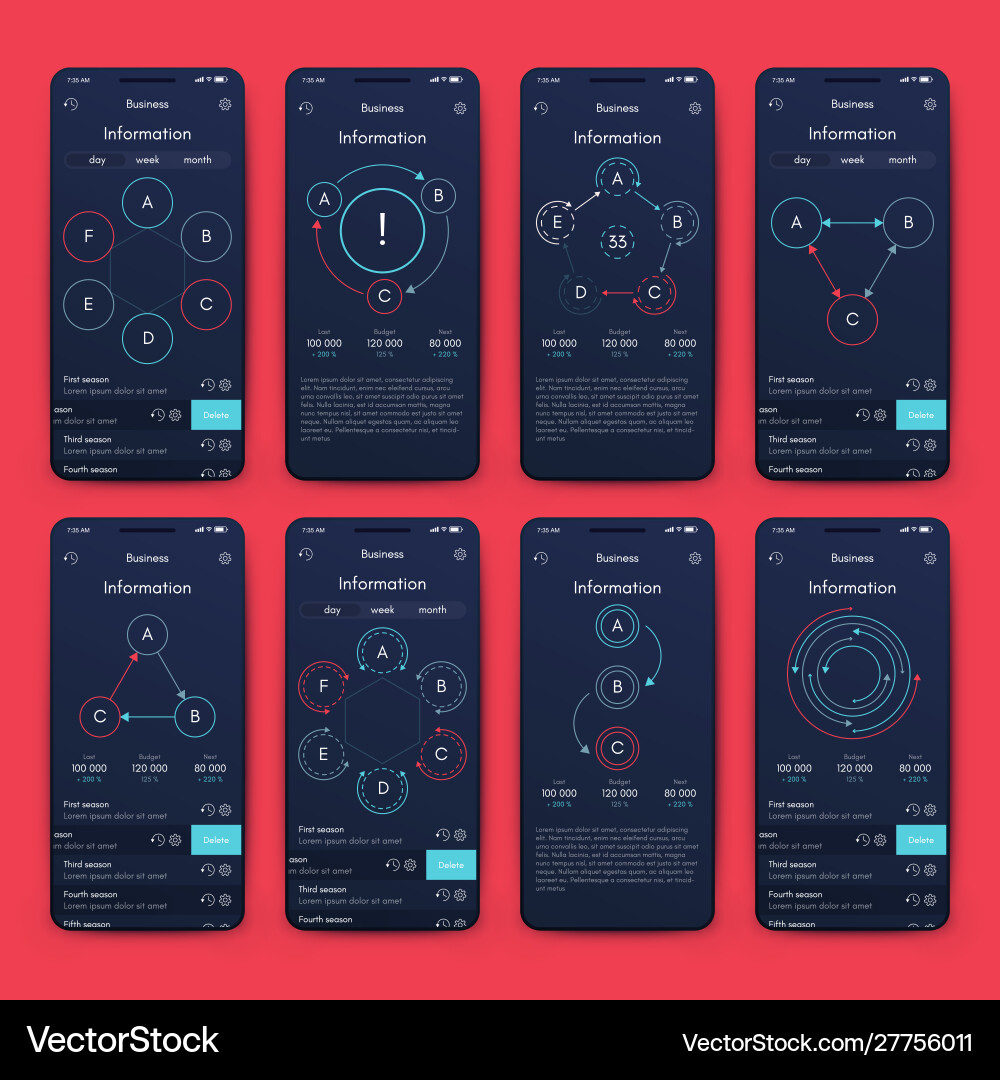 Different ui ux gui screens and flat web icons Different ui ux gui screens and flat web icons vector image