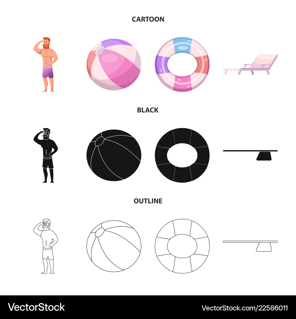 Isolated object of pool and swimming symbol set Isolated object of pool and swimming symbol set vector image
