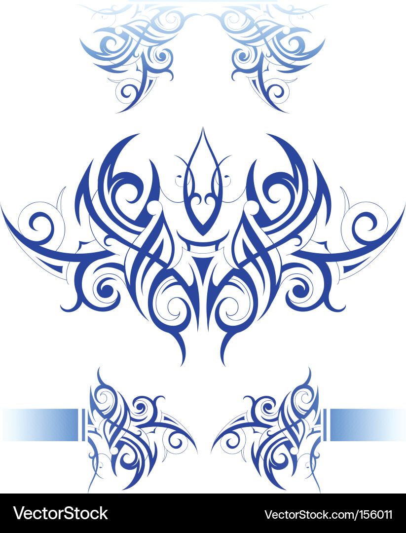 Komplizierte Swirl Tattoo Art Vektorbild