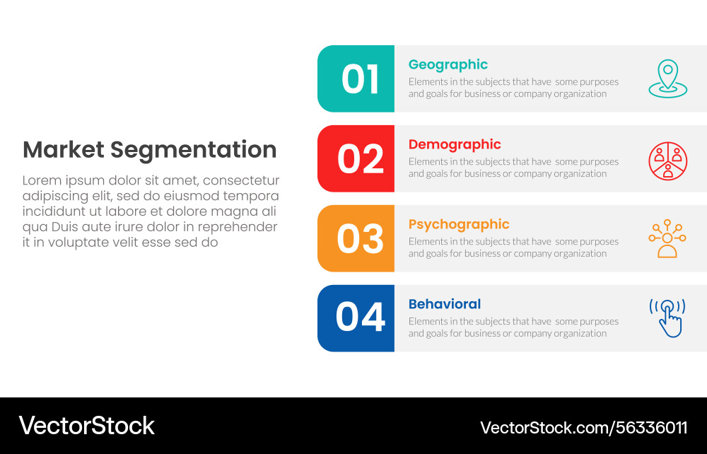 Market segmentation framework analysis Vector Image