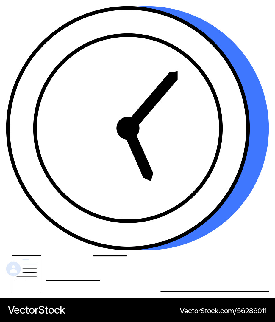 Minimalist clock with document outline Vector Image