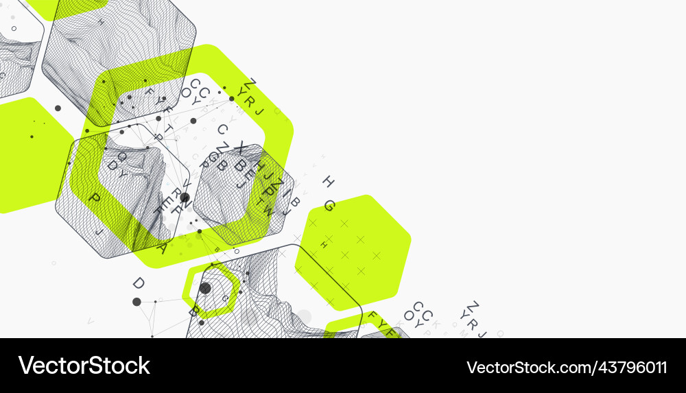 Modern Science Hexagonal Abstract vector image