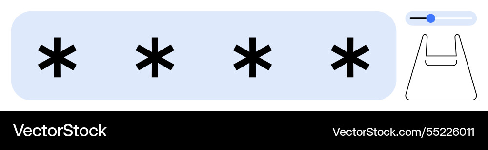 Password input field with asterisks and security vector image