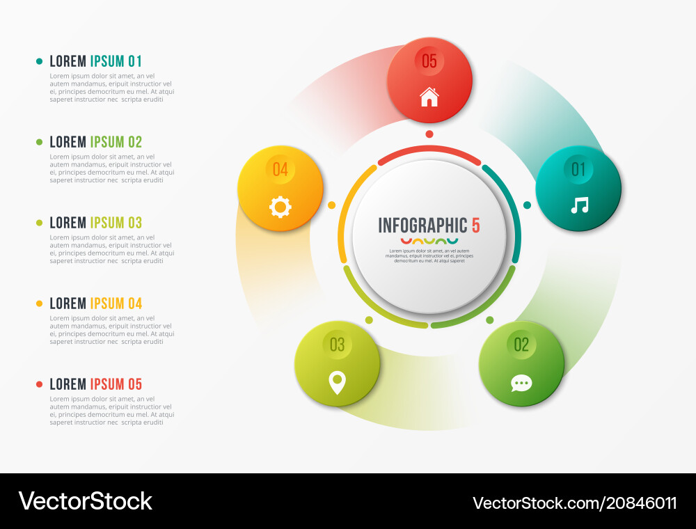 Rotating Circle Chart Infographic Vector Image
