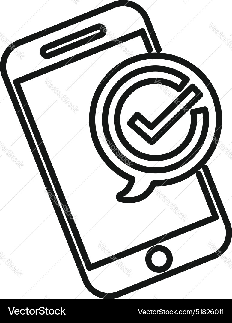 Smartphone showing validation notification icon – Royalty-Free Vector ...