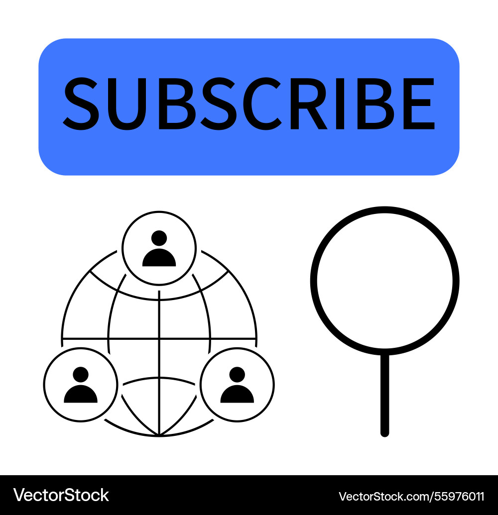 Subscription concept with networking and search Subscription concept with networking and search vector image
