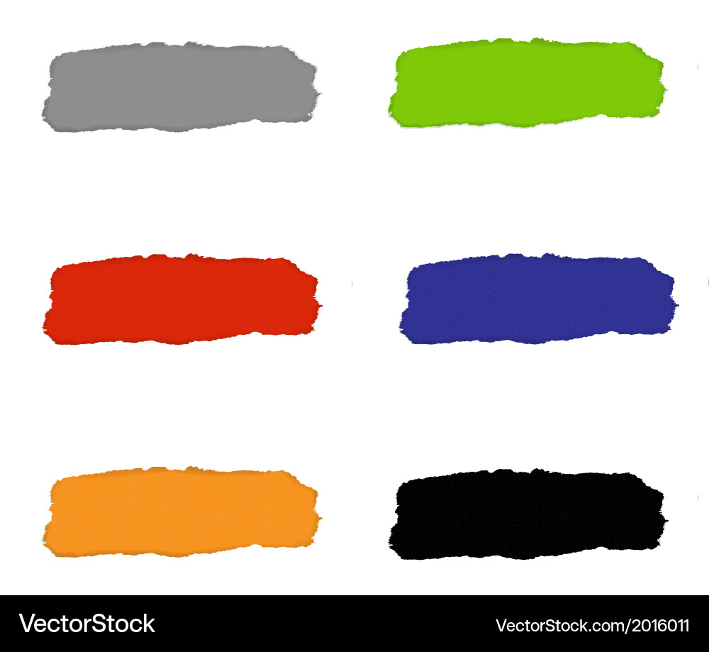 Torn paper set with color backgrounds Vector Image